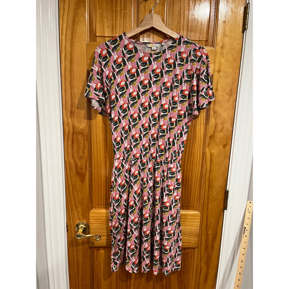 Boden Dresses & Skirts - Women’s Boden Flutter Sleeve Jersey Dress in Abstract Bloom 
Size 4 Regular